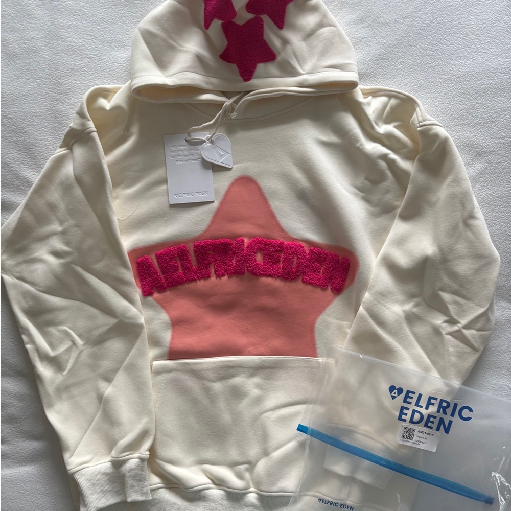 Aelfric Eden sweatshirt hoodie NWT
Beautiful off white hot pink & orange 
Size M - Picture 4 of 9